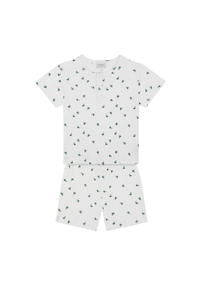 Denokids Organik Beyaz Minik Ördek Erkek Çocuk Pijama Takım