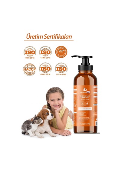 Kedi Ve Köpekler İçin Tüy Dökülmesini Önleyici Omega 3-6 Premium Balık Yağı 200 Ml Yüksek Epa & Dha