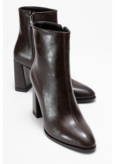 Luvishoes Luvi Shoes Jewel Kahve Cilt Kadın Topuklu Bot Kahverengi Deri