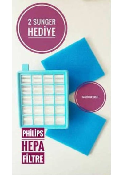 Philips Uyumlu FC 8636 PowerPro Active Hepa Filtre+ 2 SÜNGER