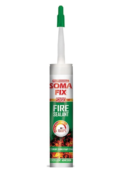 310Ml Somafıx Siyah Yangına Dayanıklı Isı Mastik 1500'C Akustik Siyah