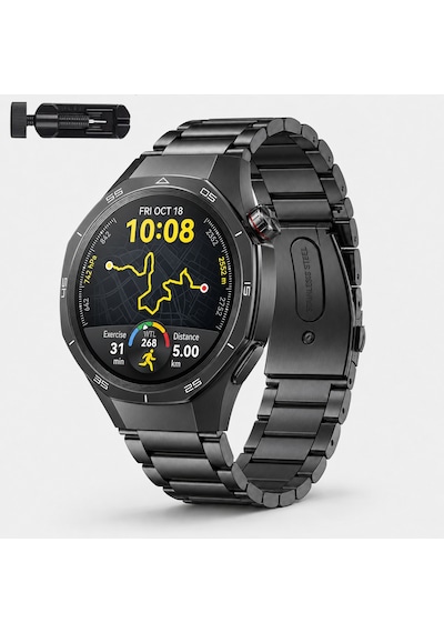 Huawei Watch Gt5 Pro 46mm İle Uyumlu Katlanır Klipsli Paslanmaz Çelik Saat Kordonu