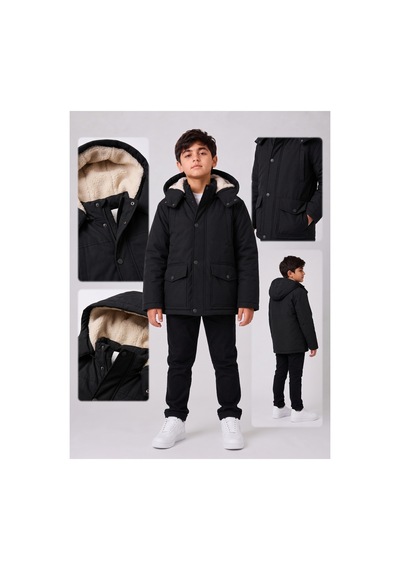 Deniva Kids Erkek Çocuk İçi Kürklü Kapüşonlu Su Ve Rüzgar Geçirmez Cepli Parka Kışlık Mont Siyah Deniva Kids Erkek Çocuk İçi Kürklü Kapüşonlu Su Ve Rüzgar Geçirmez Cepli Parka Kışlık Mont Siyah
