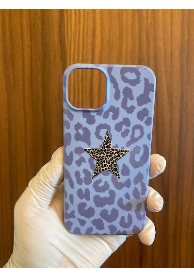 Apple iPhone Uyumlu 13/14 Leopar Baskılı İçi Kadife Silikon Telefon Kılıfı lila