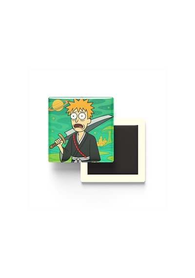 Ichigo Kurosaki - 9x9 Cm Baskılı Kare Buzdolap Magneti