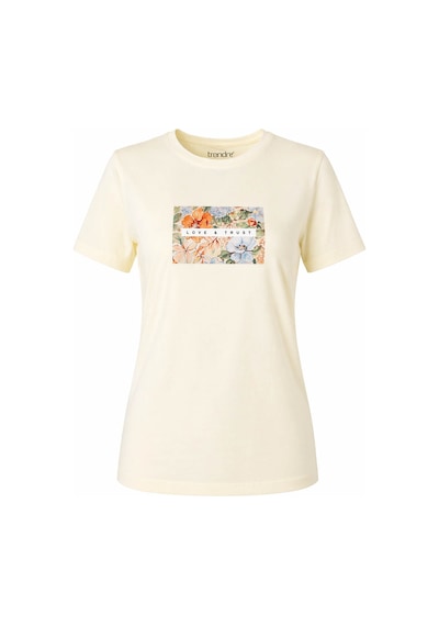 Trender Trus Baskı Sarı Kadın T-shirt 26yl71595009