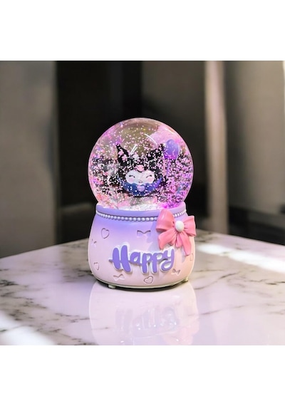 Sanrio Kuromi Büyük Boy Püskürtmeli Müzikli Işıklı Kar Küresi