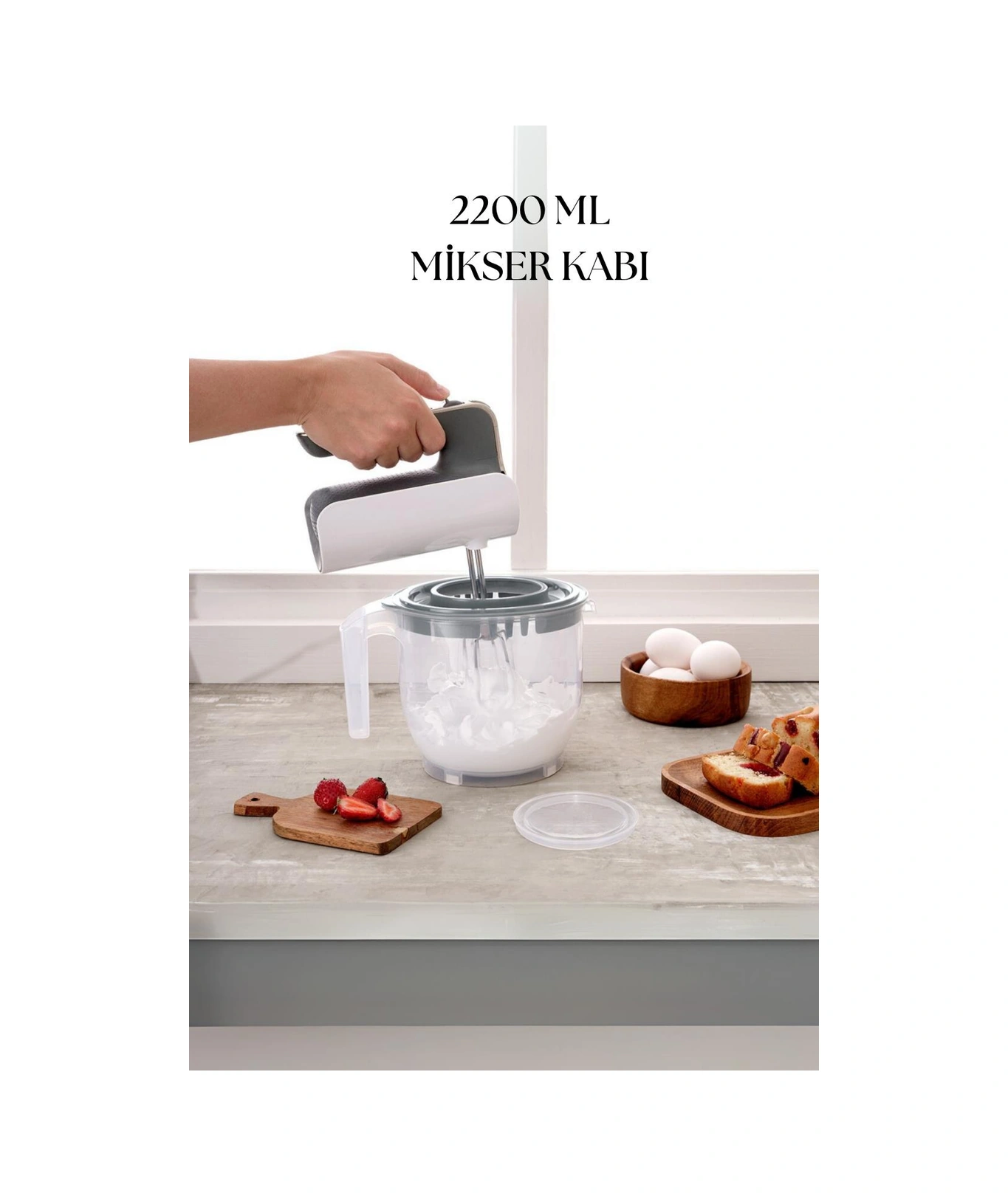 2200 Ml Mikser Kabı Mavi & Ölçü Kabı & Saklama Kabı-dny0026