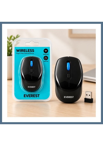 Buradabulabilirsin Kablosuz Optik Mouse Siyah Lacivert Bbz