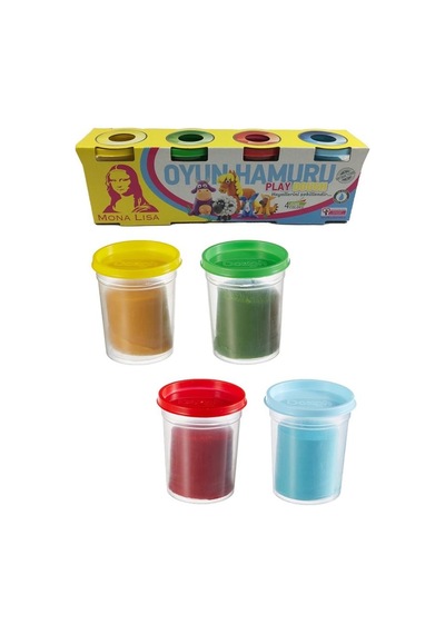 4 Renk Oyun Hamuru Ana Renkler 4x120 Gr 1 Paket Monalisa Oyun Hamur Seti Okul Öncesi Kreş Anasınıfı