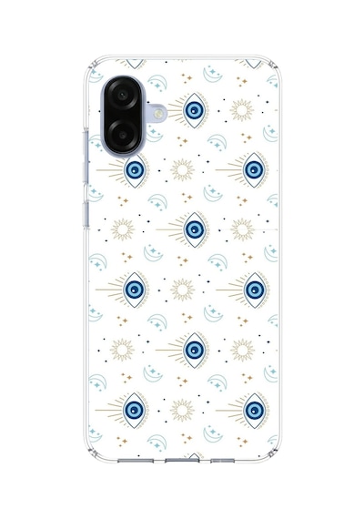 Samsung Galaxy A07 Uyumlu Nazar Boncuğu Güneş Ve Hilal Baskılı Silikon Kılıf Renkli