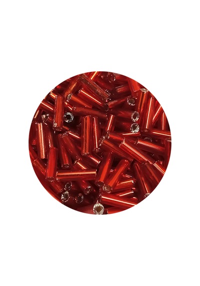 Uzun Boru Kesme Boncuk Çap 2mm Uzunluk 10 Mm - 60 Gram - Şeffaf Kırmızı - Bnc299