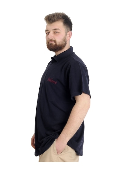 Mode Xl Büyük Beden Erkek T-Shirt Polo Carpe Dıem 23333 Lacivert 001