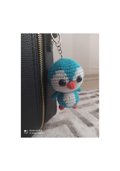 Bdphome Amigurumi Penguen Anahtarlık Mavi