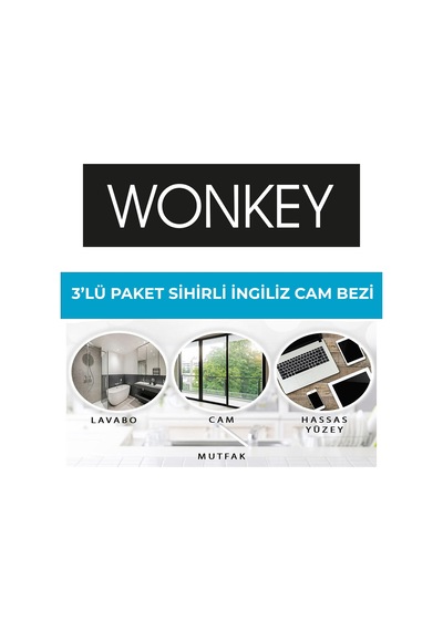 Wonkey - Mikrofiber Cam Bezi, Çok Amaçlı Cam, Toz Ve Mutfak Bezi Diğer