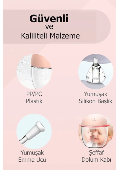 Babyhope Esp-923 Bebek & Çocuk Burun Aspiratörü 0-10 Yaş Uyumlu Temizleme Cihazı Pembe