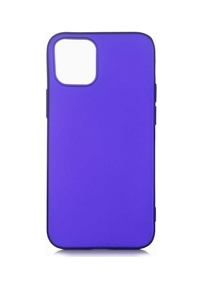 Noktaks - Apple Uyumlu iPhone 12 - Kılıf Mat Renkli Esnek Premier Silikon Kapak - Saks Mavi