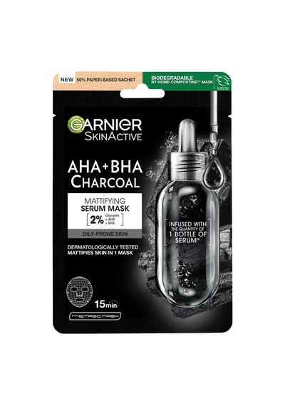 Garnier Siyah Yosun Kömürlü Kağıt Yüz Maskesi - 6 Adet Tarı