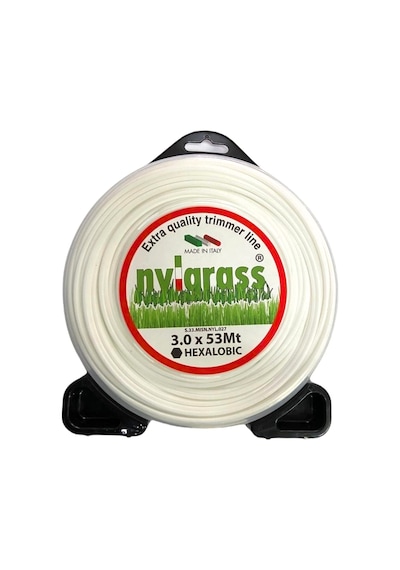Nylgrass Misina 3.0mm 53 Mt 6 Köşe Beyaz