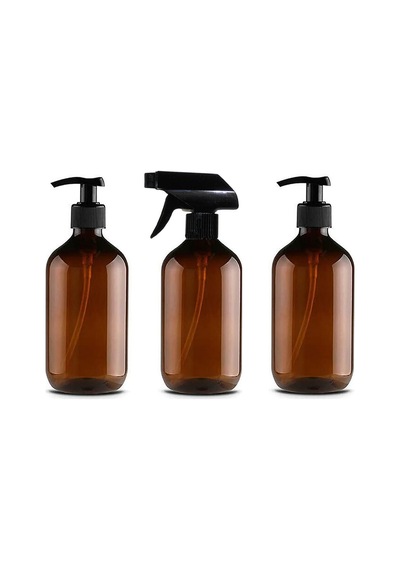 Buççin Online Mağaza İşteo 500 Ml 3'lü Bulaşık Deterjanı,sıvı Sabunluk Ve Mutfak Temizleyici Amber Plastik Şişe Sabunluk Çok Renkli