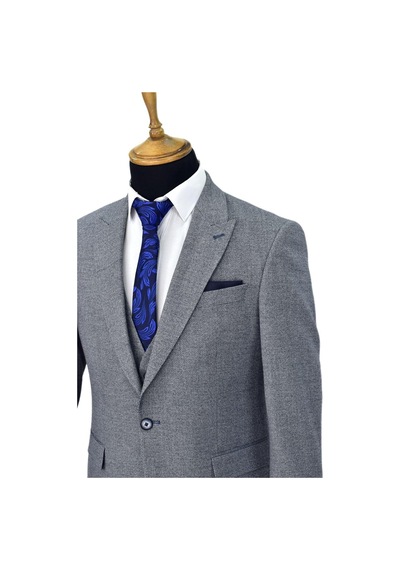 Erkek Regular Fit Yelekli Çift Yırtmaçlı Takım Elbise Bgl-St03824 001