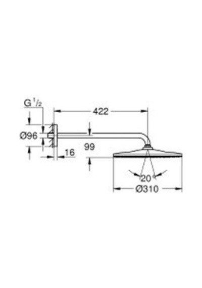Grohe Rainshower Mono 310 Baş Duş Seti 422 Mm, 1 Püskürtme - 26558gl0 Altın