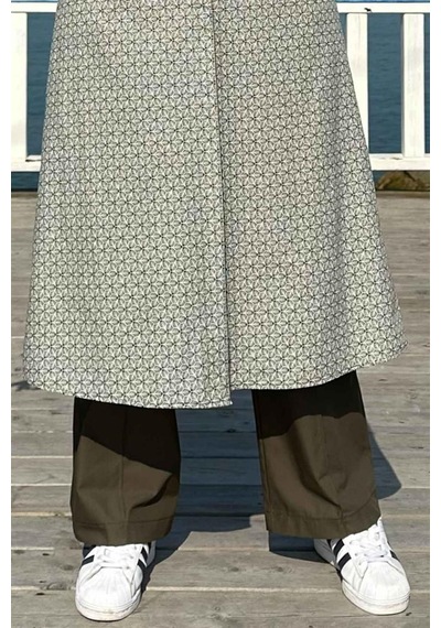 Rabia Şamlı Haki Bol Paça Pantolon Normal