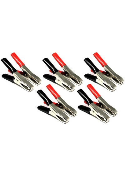 10cm Krokodil Akü Maşa Büyük Boy Kırmızı+ Siyah- 5li Takım Set
