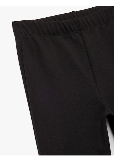 Koton Beli Lastikli Basic İspanyol Paça Pantolon Siyah 6wkg40112ak Siyah