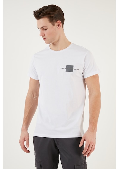 Buratti Bisiklet Yaka Pamuklu Slim Fit Erkek T Shirt 541There Beyaz