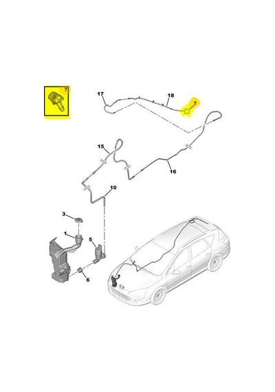 Peugeot 407 Silecek Fiskiye Memesi Arka 2004-2011 6438n6 2.0, 1.6 Hdı, 2.0 Hdı
