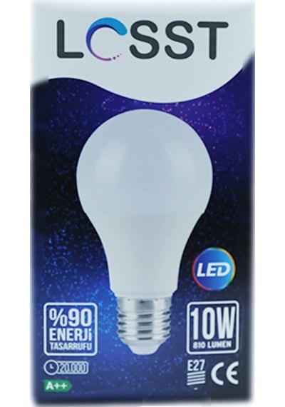 Losst 10W 220-240V 810Lm 4000K E27 A60 Dimli Led Ampul 5 Ampul