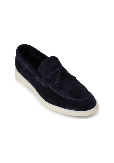 Deery Erkek Hakiki Süet Lacivert Püsküllü Loafer - 02027mlcvc01 Lacivert