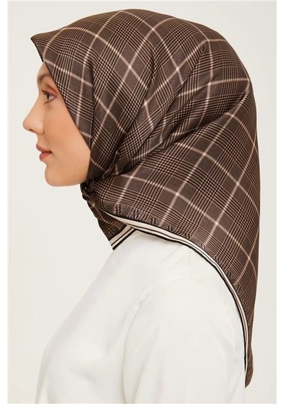 Armine Sura İpek Eşarp 23ka9029 04 Kahverengi