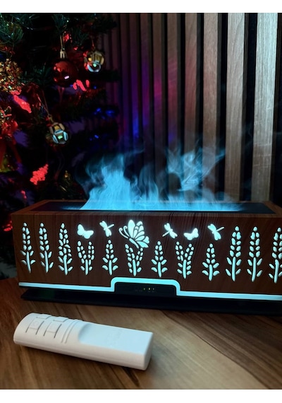 Alev Efektli Işıklı Kumandalı Aroma Difüzör & Nemlendirici Masaüstü Myk  Ve Sanat Atölyesi