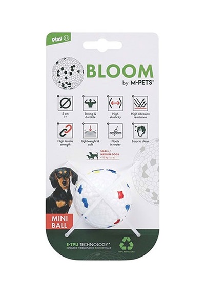M-pets Bloom Ball Parçalanmaz Top Köpek Oyuncağı Beyaz 5,5 Cm 244-50132.02