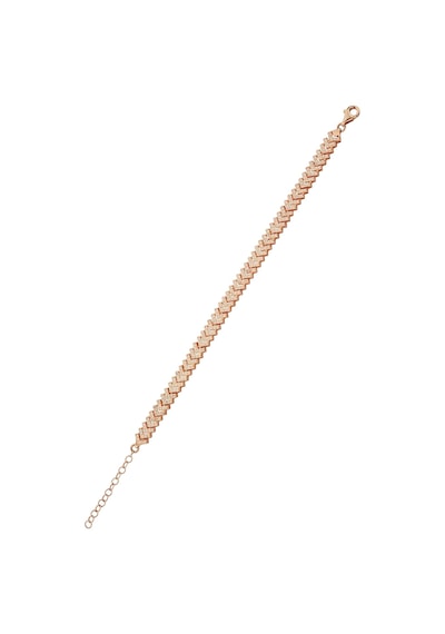 925 Ayar Gümüş V Çavuş Model Su Yolu Bileklik - B084001 Rose Gold