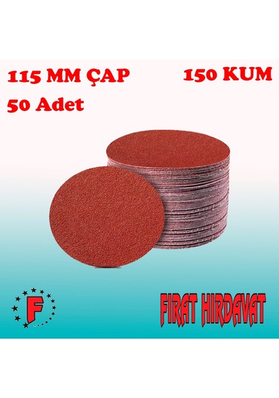115 MM Cırt Zımpara150 Kum 50 Adet