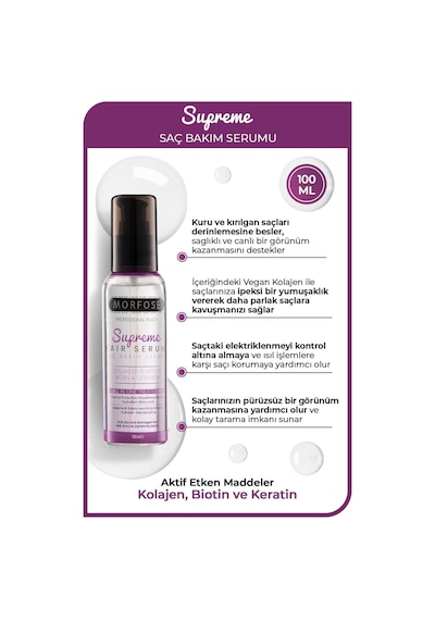 Supreme Keratin & Vegan Kolajen İçeren Saç Serumu 100 Ml