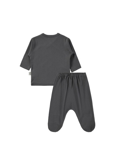 Civil Baby 3'lü Basic Zıbın Takımları - Gri Füme