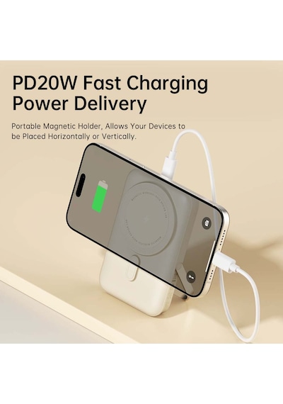 P20 Se 10.000 Mah Pd 20w Standlı Magsafe Powerbank Bej