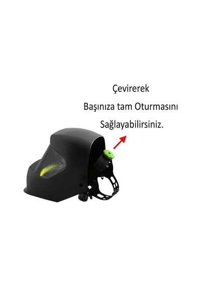 Solo Pro Ayarlı Güneş Enerjili Pilli Otomatik Kararan Baş Maskesi Siperlik Kartuşlu Kaynak Gözlüğü