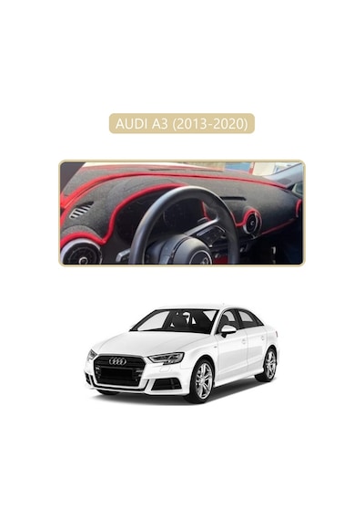 Audi A3 2013-2020 Torpido Koruma Halısı Bej Kenar