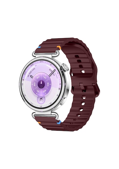 Huawei Watch Gt6 41mm İle Uyumlu Dalga Desenli Tokalı Yumusaş Soft Silikon Kordon