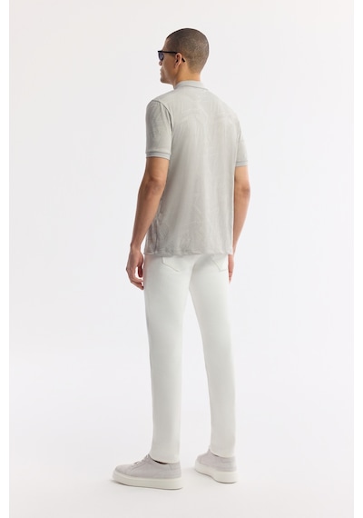 Avva Erkek Gri Polo Yaka Jakarlı Elastan Regular Fit T-shirt A51y1059