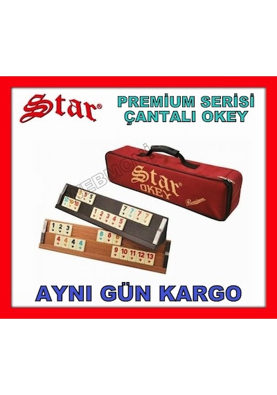 Star Elit Premium Ahşap Okey Takımı Çantalı Tahta Okey