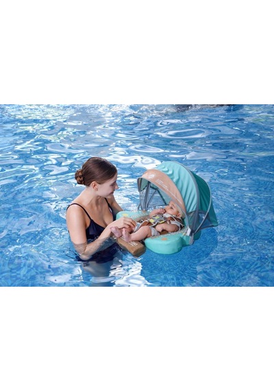 Mambobaby Yüzme Simidi - Holiday Tree, Emniyetli, Gölgelikli Ve Ayak Destekli