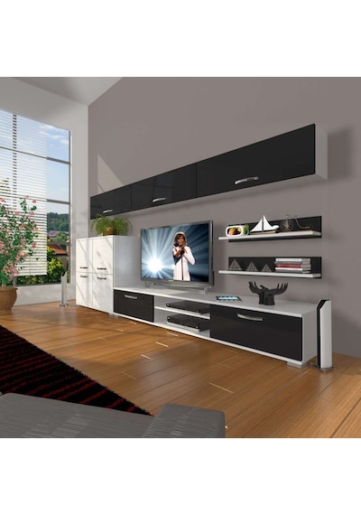 Decoraktiv Eko 8 Slm Dvd Tv Ünitesi Tv Sehpası Beyaz - Siyah
