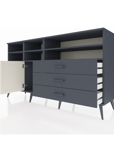 Hyperion Konsol 8 Raflı 3 Çekmeceli Tek Kapaklı 176x44x99 Antras Antrasit-aytaşı/antrasit Hyperion Konsol 8 Raflı 3 Çekmeceli Tek Kapaklı 176x44x99 Antras Antrasit-aytaşı/antrasit