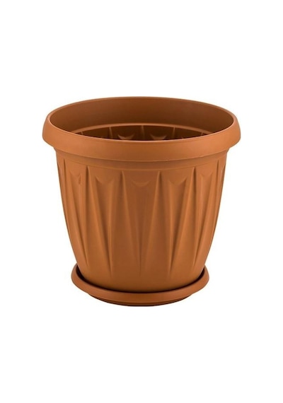 Omnipazar Sy-5704 5 Litre Plastik Ürgüp Saksı Takımı No 4 Kahverengi